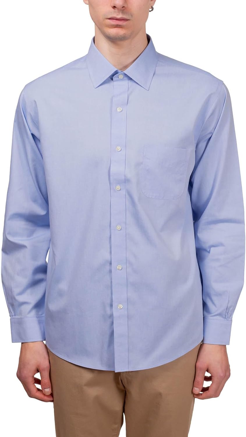 Non Iron Polo Button Down Pinpoint Regular Dress Shirt