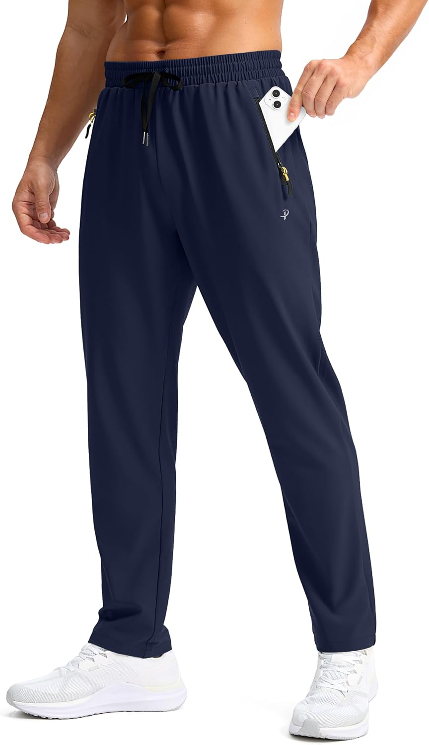 Men's lightweight hiking pants, quick dry, zipper pockets, outdoor