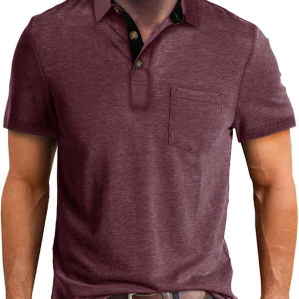 Classic Button Short Sleeve Solid Cotton Polo Shirt