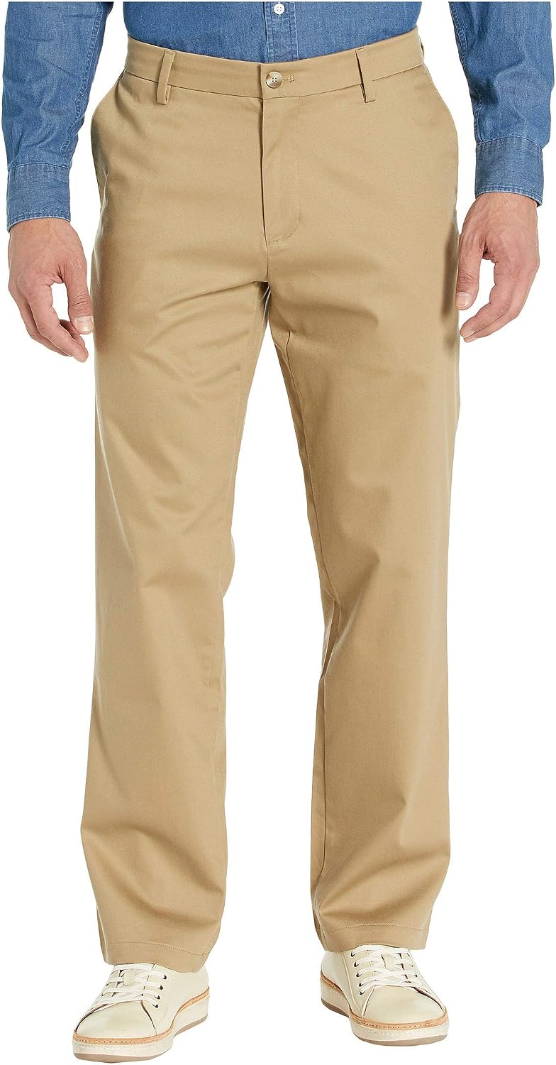 Men's straight fit khaki pants, stretch cotton